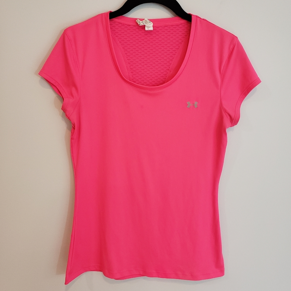 Under Armour Heat Gear Pink Workout Tshirt, XS